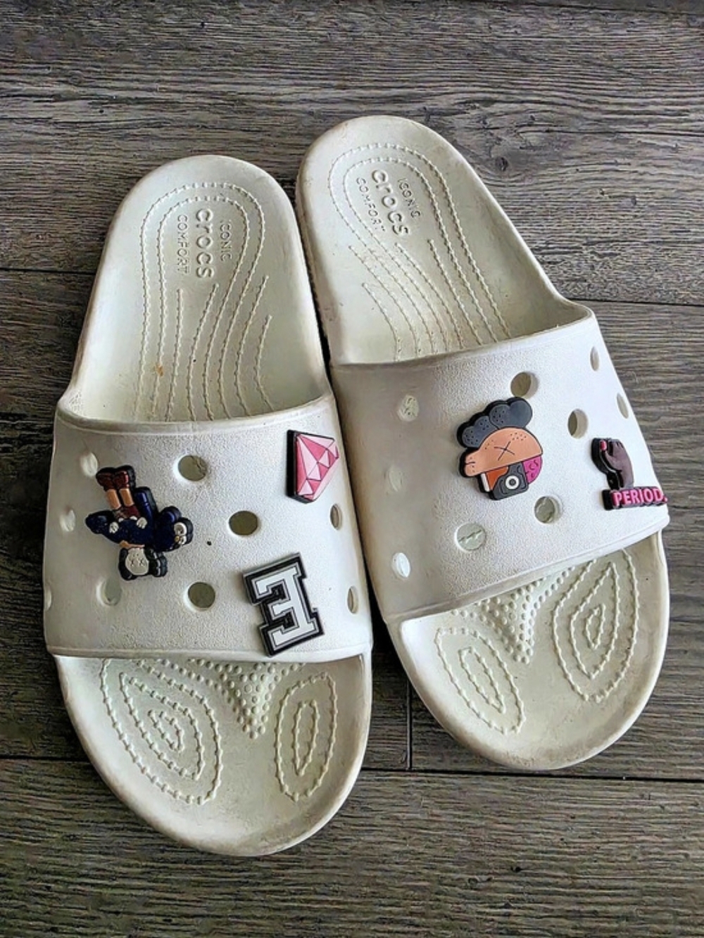 Crocs Classic Slide Kids White Charm Sandals